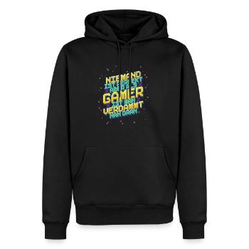 Zocken Gaming - Männer Premium Bio Hoodie - Schwarz - Vorne - Nico (187cm)