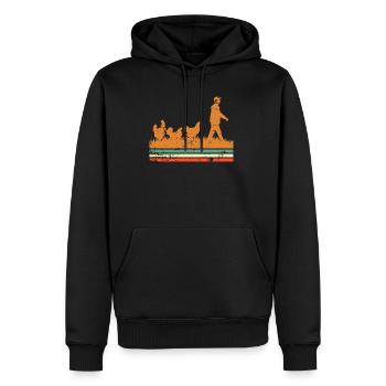 Chicken Chickens - Men’s Premium Organic Hoodie - black - Front - Nico (187cm)