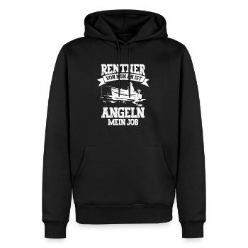 Angeln Angler Rentner - Männer Premium Bio Hoodie - Schwarz - Vorne - Nico (187cm)