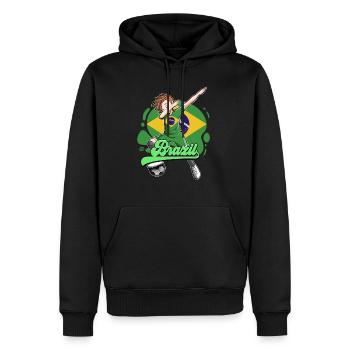Brésil Football - Sweat à capuche Premium bio Homme - noir - Devant - Nico (187cm)