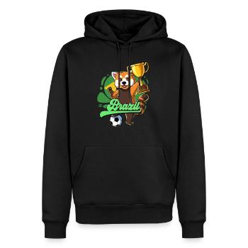 Brésil Football - Sweat à capuche Premium bio Homme - noir - Devant - Nico (187cm)
