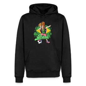 Brésil Football - Sweat à capuche Premium bio Homme - noir - Devant - Nico (187cm)