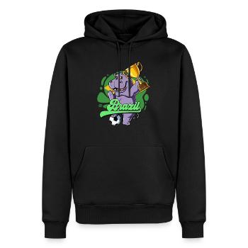 Brésil Football - Sweat à capuche Premium bio Homme - noir - Devant - Nico (187cm)