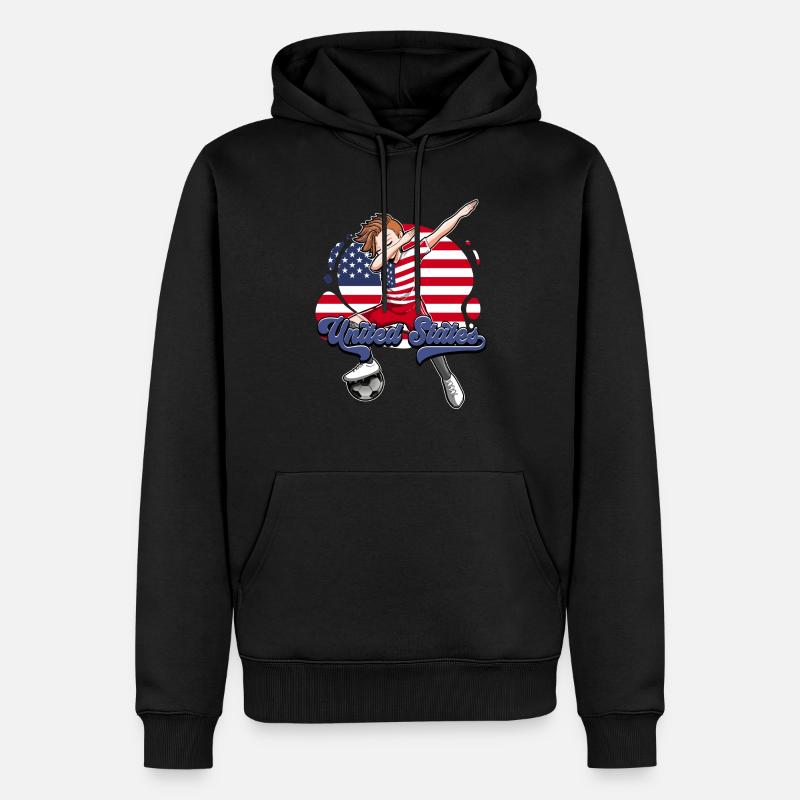 Usa Soccer - Sweat à capuche Premium bio Homme - noir