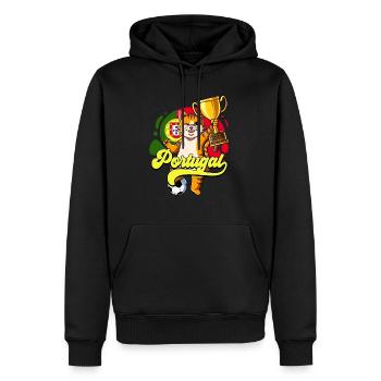 Portugal Football - Sweat à capuche Premium bio Homme - noir - Devant - Nico (187cm)