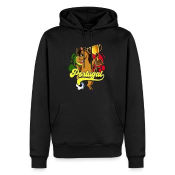 Portugal Football - Sweat à capuche Premium bio Homme - noir - Devant - Nico (187cm)