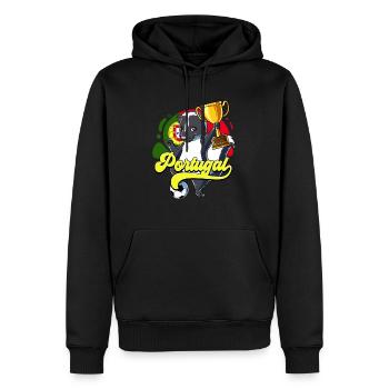 Portugal Football - Sweat à capuche Premium bio Homme - noir - Devant - Nico (187cm)