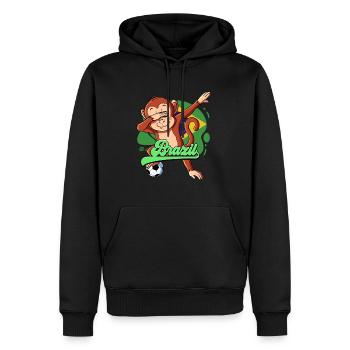 Brésil Football - Sweat à capuche Premium bio Homme - noir - Devant - Nico (187cm)