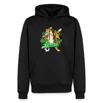 Brasilien Fußball - Männer Premium Bio Hoodie - Schwarz - Vorne - Nico (187cm)