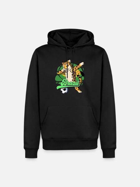 Brasilien Fußball - Männer Premium Bio Hoodie - Schwarz