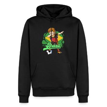 Brésil Football - Sweat à capuche Premium bio Homme - noir - Devant - Nico (187cm)
