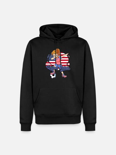 Usa Fußball - Männer Premium Bio Hoodie - Schwarz