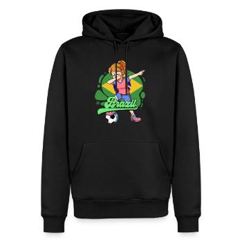 Brésil Football - Sweat à capuche Premium bio Homme - noir - Devant - Nico (187cm)