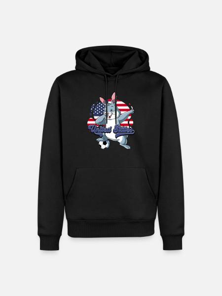Usa Fußball - Männer Premium Bio Hoodie - Schwarz