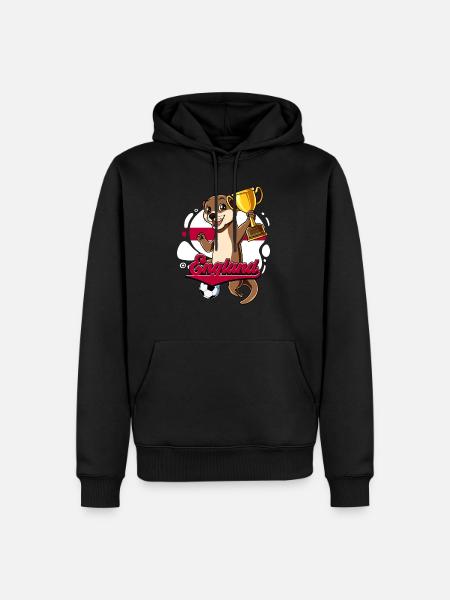 England Fußball - Männer Premium Bio Hoodie - Schwarz