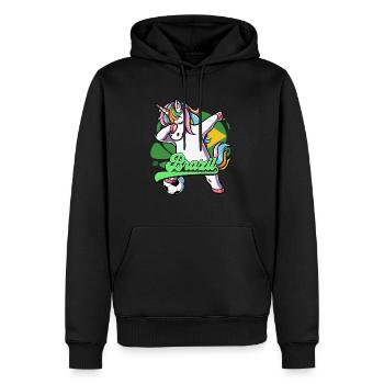 Brésil Football - Sweat à capuche Premium bio Homme - noir - Devant - Nico (187cm)