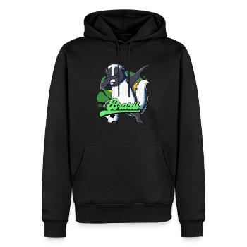 Brésil Football - Sweat à capuche Premium bio Homme - noir - Devant - Nico (187cm)