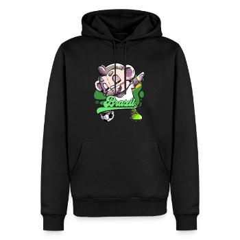 Brésil Football - Sweat à capuche Premium bio Homme - noir - Devant - Nico (187cm)