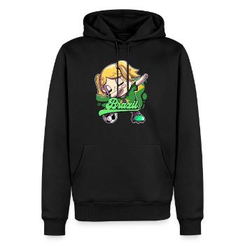 Brésil Football - Sweat à capuche Premium bio Homme - noir - Devant - Nico (187cm)