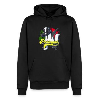 Portugal Football - Sweat à capuche Premium bio Homme - noir - Devant - Nico (187cm)