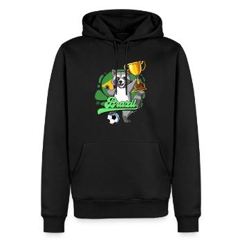 Brésil Football - Sweat à capuche Premium bio Homme - noir - Devant - Nico (187cm)