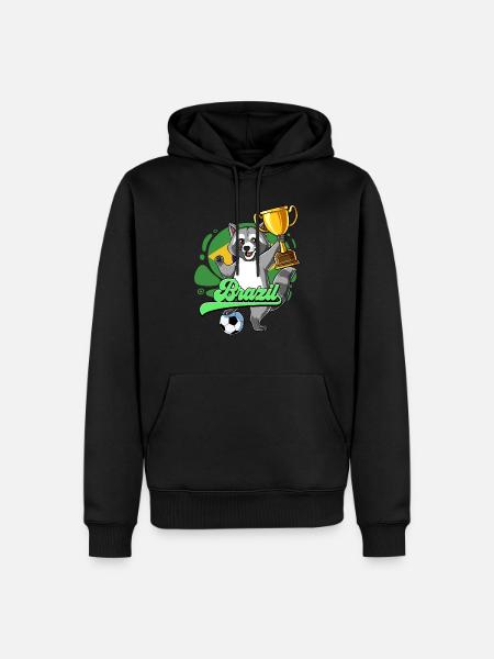 Brasilien Fußball - Männer Premium Bio Hoodie - Schwarz