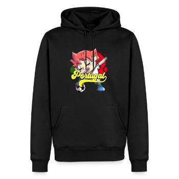 Portugal Football - Sweat à capuche Premium bio Homme - noir - Devant - Nico (187cm)