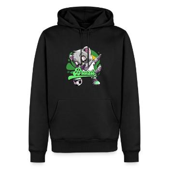 Brésil Football - Sweat à capuche Premium bio Homme - noir - Devant - Nico (187cm)
