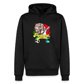 Portugal Football - Sweat à capuche Premium bio Homme - noir - Devant - Nico (187cm)