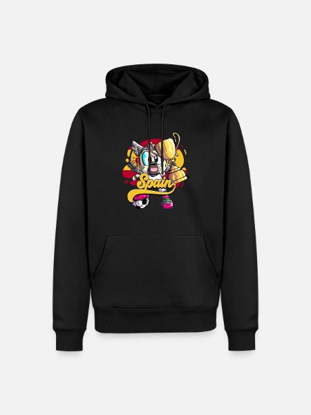 Spanien Fußball - Männer Premium Bio Hoodie - Schwarz