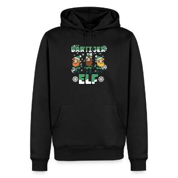 Weihnachts Elf Partnerlook Design Xmas Elfen - Männer Premium Bio Hoodie - Schwarz - Vorne - Nico (187cm)