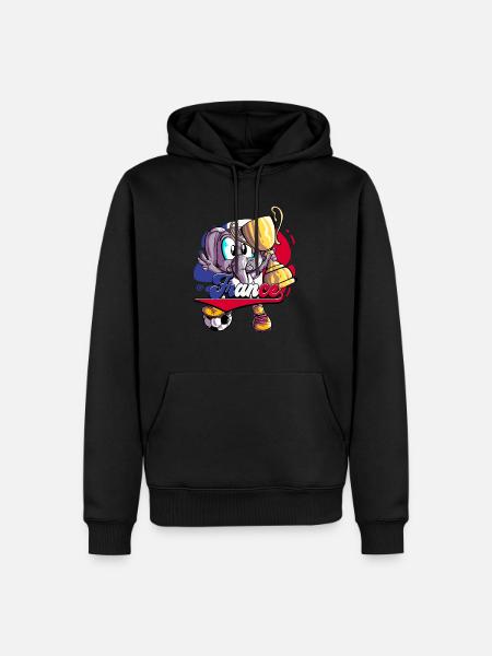 Frankreich Fußball - Männer Premium Bio Hoodie - Schwarz