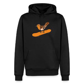 Skating Rotkehlchen Vogel Skateboard Ornithologe G - Männer Premium Bio Hoodie - Schwarz - Vorne - Nico (187cm)