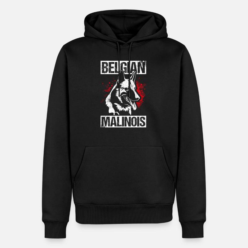 Belgian Malinois Hunde - Männer Premium Bio Hoodie - Schwarz