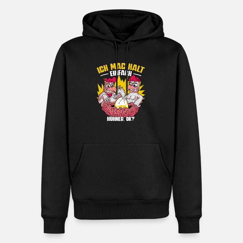 Huhn Hühner - Männer Premium Bio Hoodie - Schwarz