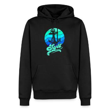 Sylt - Männer Premium Bio Hoodie - Schwarz - Vorne - Nico (187cm)