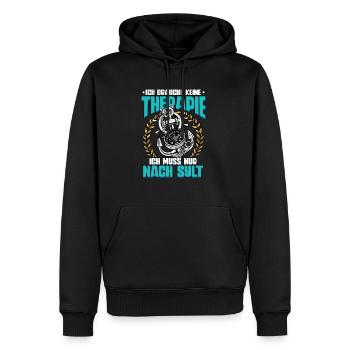 Sylt - Männer Premium Bio Hoodie - Schwarz - Vorne - Nico (187cm)
