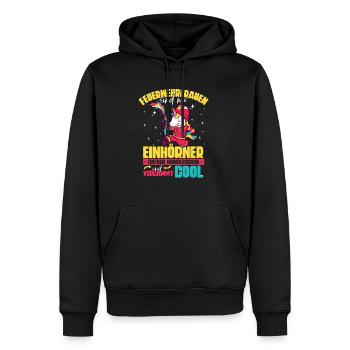 Feuerwehrfrauen Feuerwehrfrau - Männer Premium Bio Hoodie - Schwarz - Vorne - Nico (187cm)