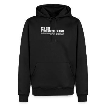 Ich bin Feuerwehrmann Feuerwehr - Männer Premium Bio Hoodie - Schwarz - Vorne - Nico (187cm)