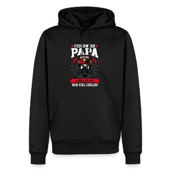 Feuerwehr Papa Feuerwehrmann - Männer Premium Bio Hoodie - Schwarz - Vorne - Nico (187cm)