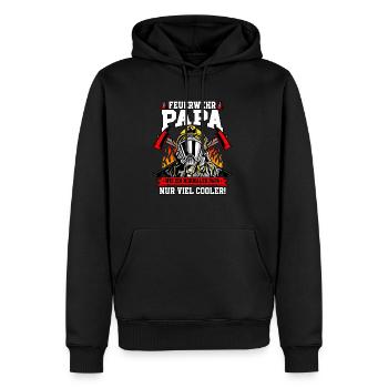 Feuerwehr Papa Feuerwehrmann - Männer Premium Bio Hoodie - Schwarz - Vorne - Nico (187cm)