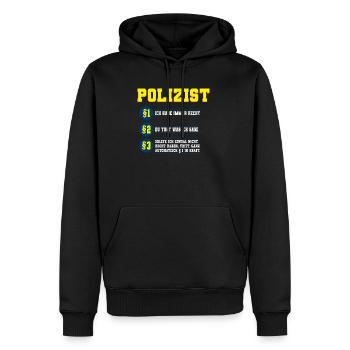 Polizist Polizei - Männer Premium Bio Hoodie - Schwarz - Vorne - Nico (187cm)