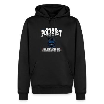 Ich Bin Polizist Polizei - Männer Premium Bio Hoodie - Schwarz - Vorne - Nico (187cm)