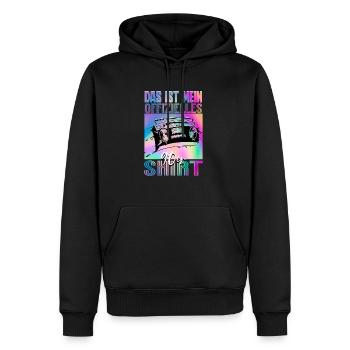 90er Jahre - Männer Premium Bio Hoodie - Schwarz - Vorne - Nico (187cm)