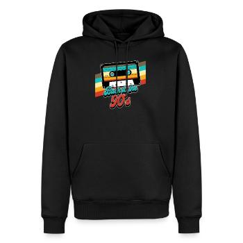 Retour des années 90 aux années 90 - Sweat à capuche Premium bio Homme - noir - Devant - Nico (187cm)