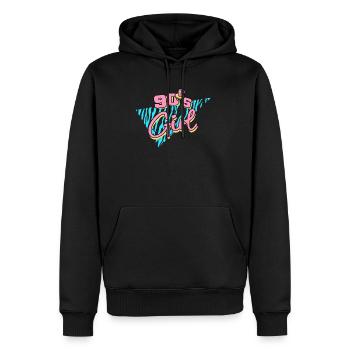 Fille des années 90 et 90 - Sweat à capuche Premium bio Homme - noir - Devant - Nico (187cm)