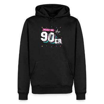 Enfants des années 90 des années 90 - Sweat à capuche Premium bio Homme - noir - Devant - Nico (187cm)