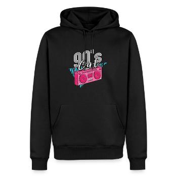 Fille des années 90 et 90 - Sweat à capuche Premium bio Homme - noir - Devant - Nico (187cm)
