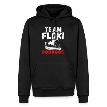 Team Floki der Schiffsbauer - Männer Premium Bio Hoodie - Schwarz - Vorne - Nico (187cm)