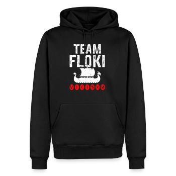 Team Floki der Schiffsbauer - Männer Premium Bio Hoodie - Schwarz - Vorne - Nico (187cm)